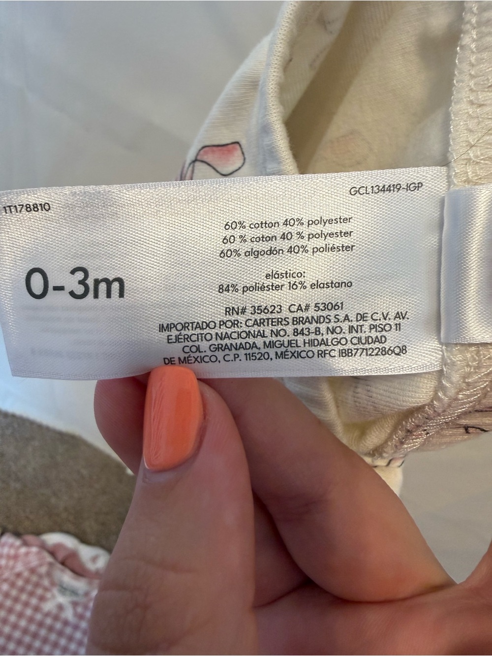 Carter’s - Long-Sleeve Bow Print One-Piece Bodysuits - Pink & White - Picture 9 of 16